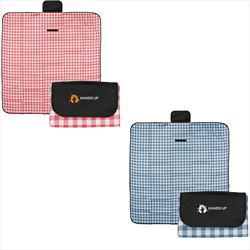 HH8034 Gingham Roll-Up Picnic Blanket With Custom Imprint